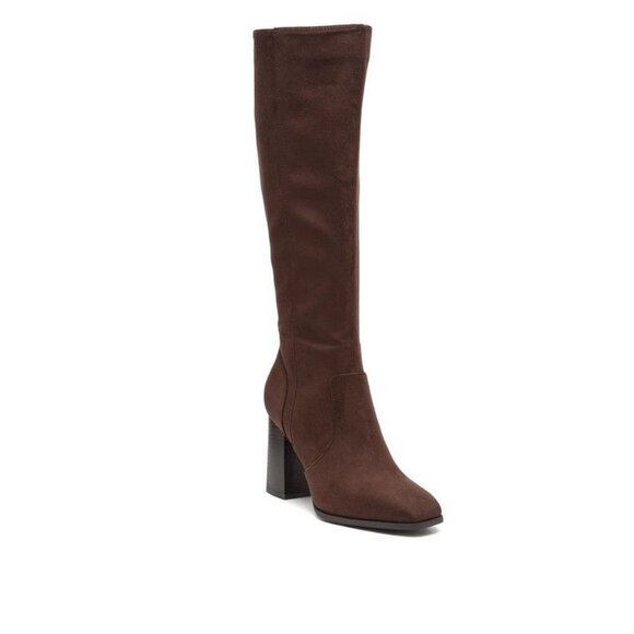 ZILLY KNEE HIGH FAUX SUEDE BOOTS - Black - Picture 9 of 11